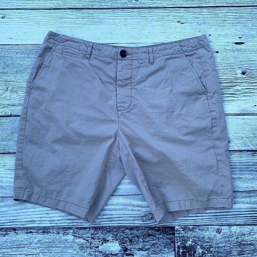 All Saints Shorts Mens 34 Tan Khaki Lightweight Jolt Casual Flat Front Preppy